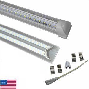 V-sced 4ft 5ft 6ft 8ft LED لمبات LED T8 متكاملة LED أنابيب مزدوجة الجانبين SMD2835 LED أضواء متجر لمستودع المرآب ورشة الحظيرة