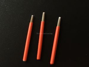 100 ADET Kırmızı 5 Yuvarlak İğneler manuel kalem için Yarı kalıcı makyaj manuel sis kaş iğnesi 5RL microblading kaş kalemi İğneler