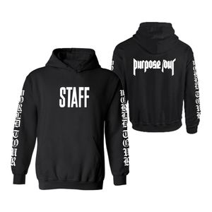 Wholesale- STAFF Hoodie Purpose Tour Clothes Men Hoodies Sweatshirts Mens Streetwear Brand Sweatshirts