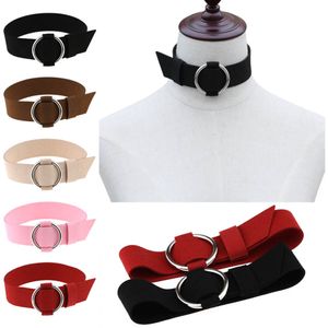 Metal O ringbälte choker krage halsbandscirkel ringer halsband manschetter för kvinnor mode smycken will och sandy