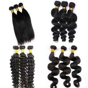 Virgin Hair Weaves brasilianisches Echthaar, gewellt, 20,3–86,4 cm, unverarbeitete peruanische, indische, malaysische, mongolische Nerz-Haarverlängerungen