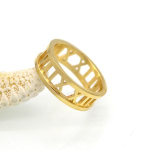 حلقات الفرقة 2024 العلامة التجارية الرومانية لوف الذهب 316L Titanium Steel Jewelry Rings Heart Love Rings for Woman Wedding Ring Jewelry Gold/Silver/Rose Color 7mm