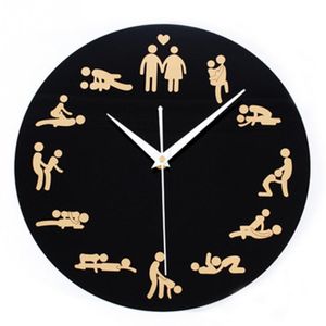 Wholesale-2016 New Modern Clock Novelty Silent Wall Clock For Wedding Lover Sexual Culture Wall Watches Home Decor