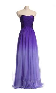 2021 Ombre Bridesmaid Dresses Long Prom Dresses Floor-Length Plus Size Formal Evening Party Wear Gown BM010