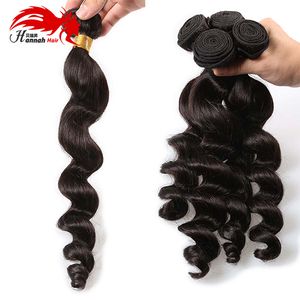 Hannah produto brasileiro onda solta virgem remy cabelo 3 pacotes solto tecer encaracolado virgem cabelo brasileiro brasileiro virgem feixes de cabelo humano