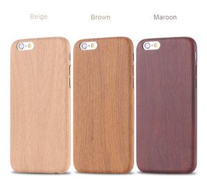 Custodia per telefono cellulare per iPhone6 6s 4.7 '' per iPhone 6 Plus/6s Plus Fashion Retro Wooden Cover in pelle morbida Spedizione gratuita
