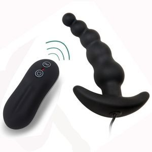 Masaż prostaty Anal Sex zabawki Wibrator analny Butt Plug 10 tryb Silikonowe kulki analne Zabawki erotyczne dla mężczyzn Produkty erotyczne