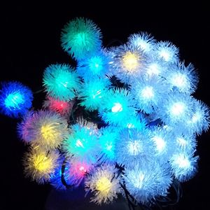 Chuzzle bola conduziu luz de árvore de Natal luz solar fada cadeia de fadas RGB LED globo iluminação para festa de jardins ao ar livre