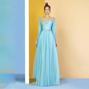 Light Sky Blue A-Line Prom Dresses Strapless With Jacket Evening Gowns Back Zipper With Applique Custom Made Formal Party Gowns Floor-Length
