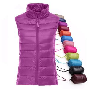 90% white duck down women vest winter Ultra Light Duck Down Vest sleeveless Jacket waistcoat autumn red black white blue vest