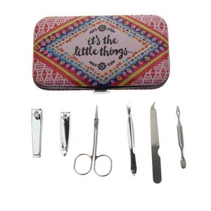 Partihandel-6pcs / set Bästa Professionella Franska Kvinnors Tjej Resor Hem Nail Care Pedicure Present Tool Produkt Manicure Set Kit