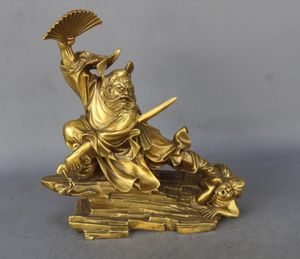 Chinois Cuivre Mythe Immortel Zhong Kui ChungKuel Dieu Attraper D￩mon Diable Statua