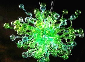 Lampade artistiche a forma di medusa verde Lampade a sospensione in vetro soffiato fatto a mano al 100% di alta qualità Lampadari in vetro a LED