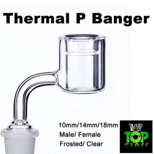 Nuevo Quartz Thermal P Banger Nail 10 mm 14 mm 18 mm Quartz Thermal Banger Nails para tuberías de agua de vidrio Dab Oil Rigs Bongs de vidrio