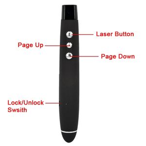 2 IN 1 USB Wireless Red Laser Pointer PPT Presenter Pen for Desktop laptop Powerpoint Presentation with RF Remote Control