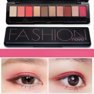 Novo 5077 Modell 10 olika färger Eye Shadow Matte + Shimmer Fashion Eyeshadow med pensel och detaljhandel.