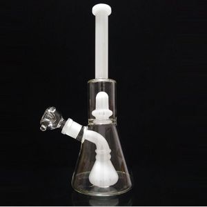 Bong Beaker Perc Bong Bubbler Water Pipe 12 '' Glass Bong med vit percolator Bubbler Beaker Base Percolator Bong