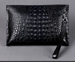 Männer Clutch Taschen Echtes Krokodil Leder weiche robuste Männer Kleinunternehmen Kupplungsbeutel 29cm breit super großes Volumen