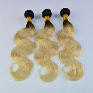 ELIBES brasilianische 1b / 613 ombre Farbe zwei Ton Haarwebart 3pcs gesetztes 613 blondes reines Haar geben Verschiffen frei