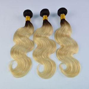 Elibess Brazilian 1B/613 OMBREカラーツートーンヘアウィーブ3PCSセット613ブロンドバージンヘア無料配送