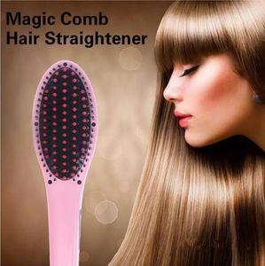 Hot US UK AU EU Plug Fast Hair Plattång Styling Tool Flat Iron Kamborstemassage med LCD Digital temperaturkontroll