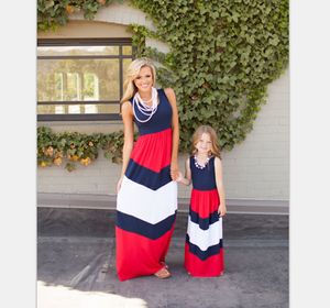 Newest Mother And Daughter Dresses Summer Stripe Maxi Mother and Daughter Clothes Family Look Matching Mother Daughter Clothes Dresses