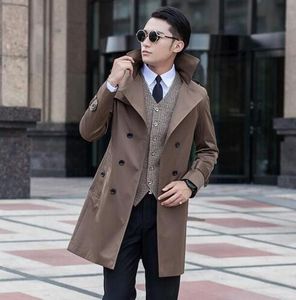 2017 new arrival autumn spring slim sexy long trench coat men double-breasted outerwear mens trench coat clothing belt S - 9XL