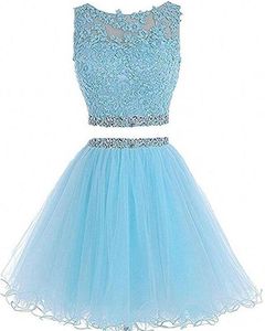 Desligado Do Ombro Dois Peça Curto Prom Homecoming Dress Frisado Cristais Appliques Graduação Cocktail Party Vestido QC116