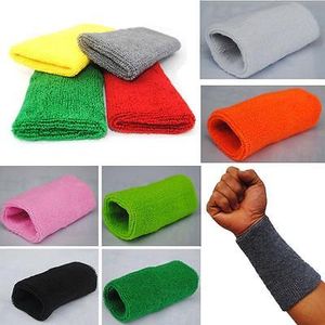 Wholesale- New Sports Basketball Unisex Cotton Sweat Band Sweatband Wristband Wrist Band