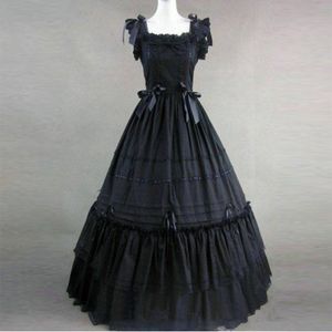 High Quality 2023 Black Cotton Gothic Victorian Party Dress 18th Century Marie Antoinette Princess Ball Gowns For Women