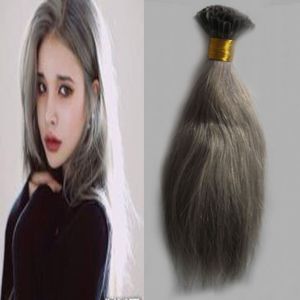 シルバーグレーヘアエクステンションブラジルストレートUチップ100Sヒトヘアエクステンションケラチン100gヒトケラチンレミーヘアUヒント