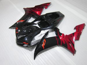Custom Paint Bodywork för Yamaha 2002 2003 YZF-R1 Black Red Flames Fairings Kit YZFR1 YZF R1 YZF1000 02 03 RT60