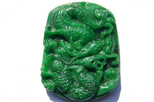 Handmade double-sided carving, dragon beauty horse (dragon horse spirit) amulet necklace pendant
