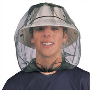 Máscara Cap Sleeve Mosquito Insect Hat Bug Mesh Head Net face Protector Viagem Camping Outdoor engrenagem B121Q