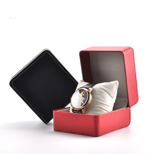 Bez logo Moda PU Skóra Wrist Watch Box Biżuteria Case Wyświetlacz Biżuteria Opakowanie Opakowanie Case Organizator Pudełka na prezenty 2 Kolory Pudełka