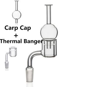 Ultimo Xxl Quartz Thermal Banger Hot Carb Cap Accessori per fumatori 10mm 14mm 18mm Doppio tubo Quarzo Warter Pipa Ciotola di vetro