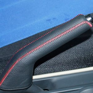 Para Mazda 3 2008-2010 cubierta de freno de mano cubierta de palanca de freno de mano de cuero genuino decoración interior de coche protección de manga de freno de mano DIY