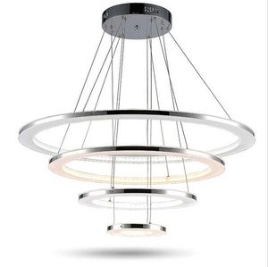 Moderno e minimalista acrílico led lustre anel de luz pingente lâmpada círculo lustres para sala de jantar roon iluminação interior