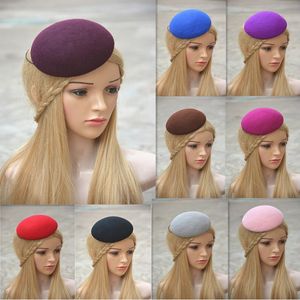 Daire Yün Keçe Pillbox Bere Şapka Tuhafiye Fascinator Bankası Kokteyl Parti Şapka DIY Craft Yapımı A263