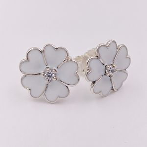 Primrose Stud Earrings Authentic 925 Sterling Silver Studs Silver Fits European Pandora Style Jewelry Andy Jewel