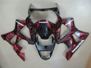 Injektionsgjuten topp som säljs kit för Honda CBR900RR 00 01 Röda flammor Svarta Fairings Set CBR929RR 2000 2001 OT29