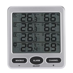 Freeshipping LCD Digital 433MHz Trådlös 8-kanalig inomhus / utomhus termo-hygrometer med tre fjärrsensorer termometer hygrometer