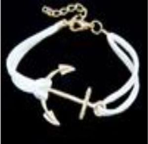 Bracelets de charme âncora pulseiras de couro homens homens moda charme pulseiras bangles jóias jóias pulseira pulsera mujer 30pcs/lote