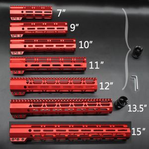 Красный анодированный 7 '' 9 '' 10 '' '11' '12' '13,5' '15' 'дюйм M-Lok Clamp Style Rail