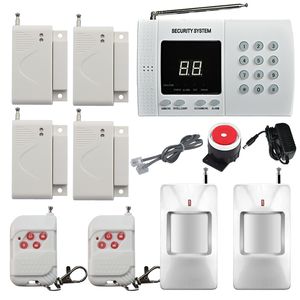 Wireless PIR Home Security Burglar Alarm System Auto Dialing Dialer 2x Infrared Motion Detector 4x Door/Windows Alarm Sensor