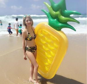 uppblåsbara flottor ananas flytande badrör simma pool leksak uppblåsbar flotta vatten säng strand luft sovmadrass vatten sport båt