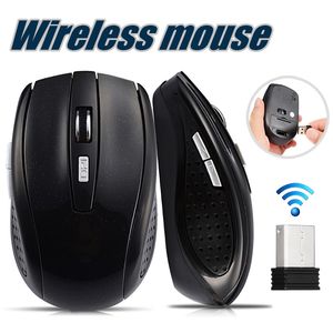 2.4 GHz USB Optical Wireless Mouse USB-mottagare Möss Smart Sleep Energy-Saving Gaming Mouse för Computer Tablet PC Laptop Desktop med vit låda