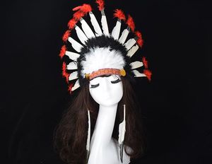 Indian feather headdress crown war bonnet halloween fancy dress costume hat party headband cap colorful teens adults favors