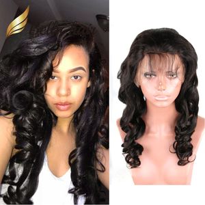 Perucas frontais de renda Hair molhado e ondulado 100% Remy Virgem Human Hair Wig Wig Sipo, igual à imagem