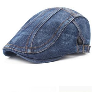 Nowa Moda Letnie Denim Berets Cap dla mężczyzn Kobiety Umyte Denim Hat Unisex Dżinsy Czapki 6 sztuk / partia